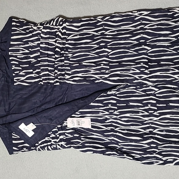 LOFT Women's Elegant Blue and White Strappy Lined Dress - Size 12 NEW WITH TAGS - Picture 10 of 13